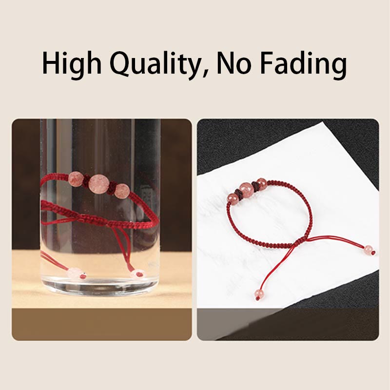 Strawberry Quartz Red String Bracelet for Love & Healing