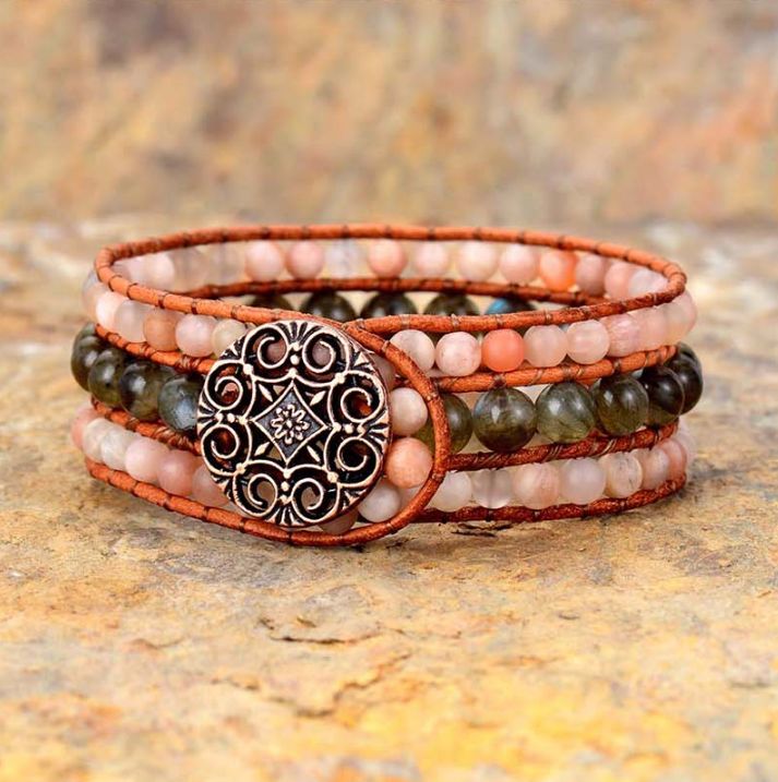 Sunstone & Labradorite Bracelet for Personal Empowerment