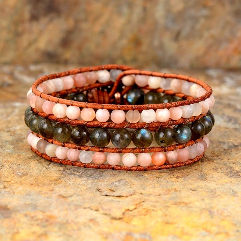 Sunstone & Labradorite Bracelet for Personal Empowerment