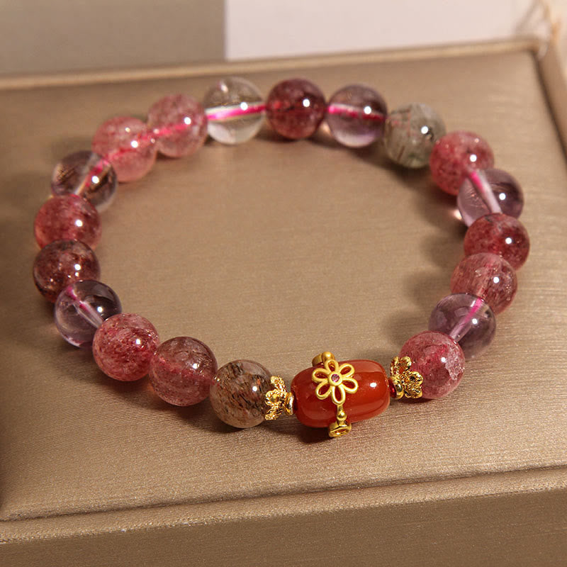 Super Seven Crystal Red Agate Positivity Bracelet