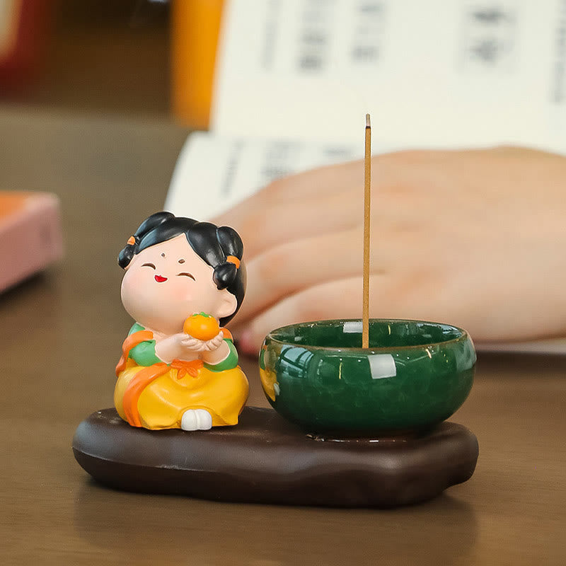 Tang Dynasty Lady Ceramic Incense Burner for Meditation