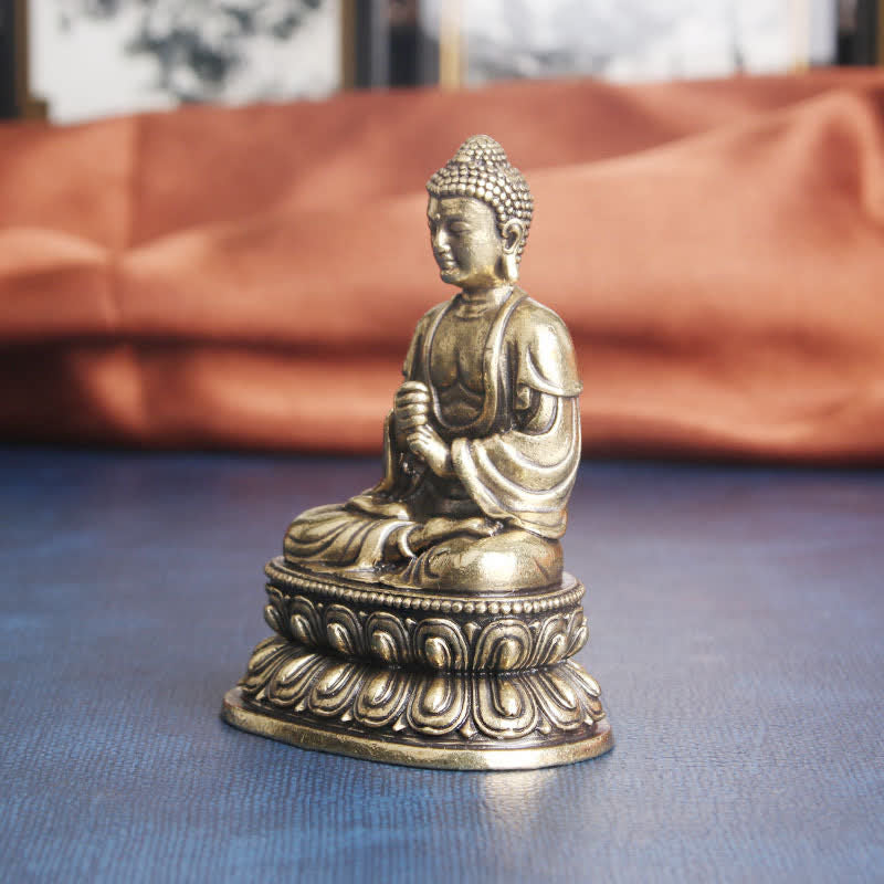 Tathagata Copper Buddha Statue 49x63mm Serenity Decoration
