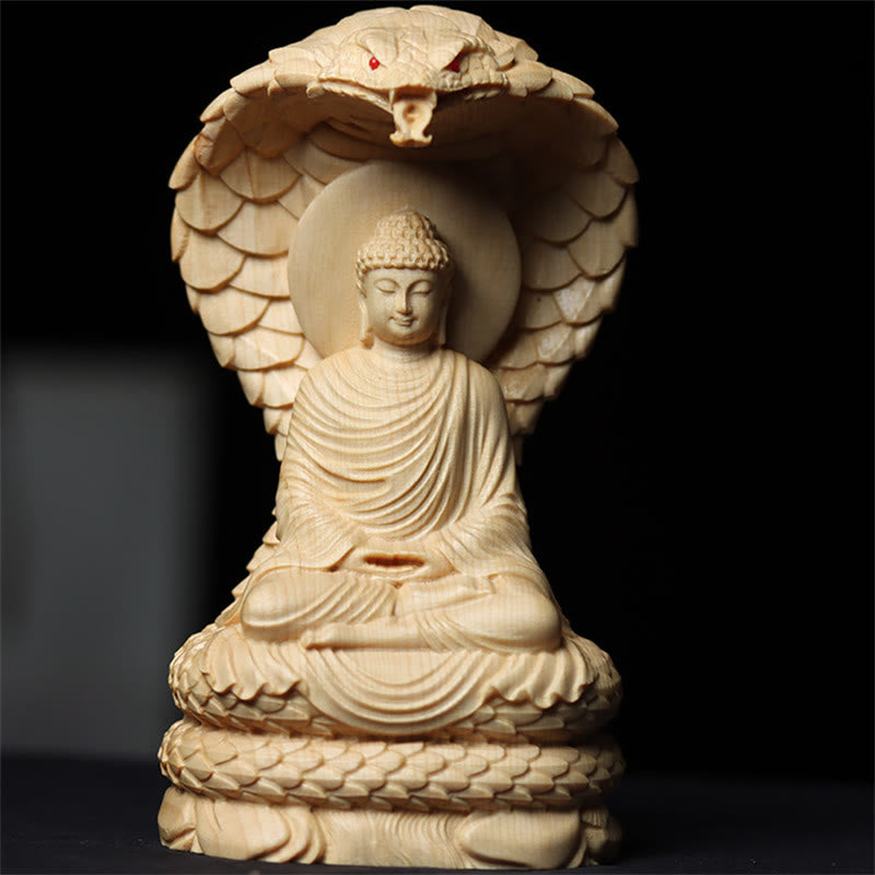 Thuja Sutchuenensis Wood Buddha Statue 12cm Protection Decoration