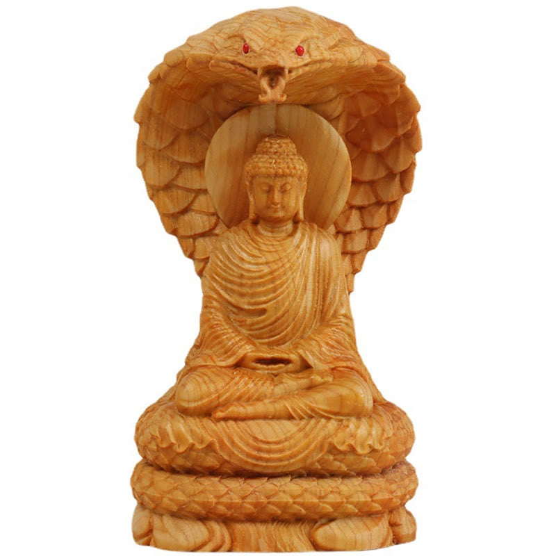 Thuja Sutchuenensis Wood Buddha Statue 12cm Protection Decoration