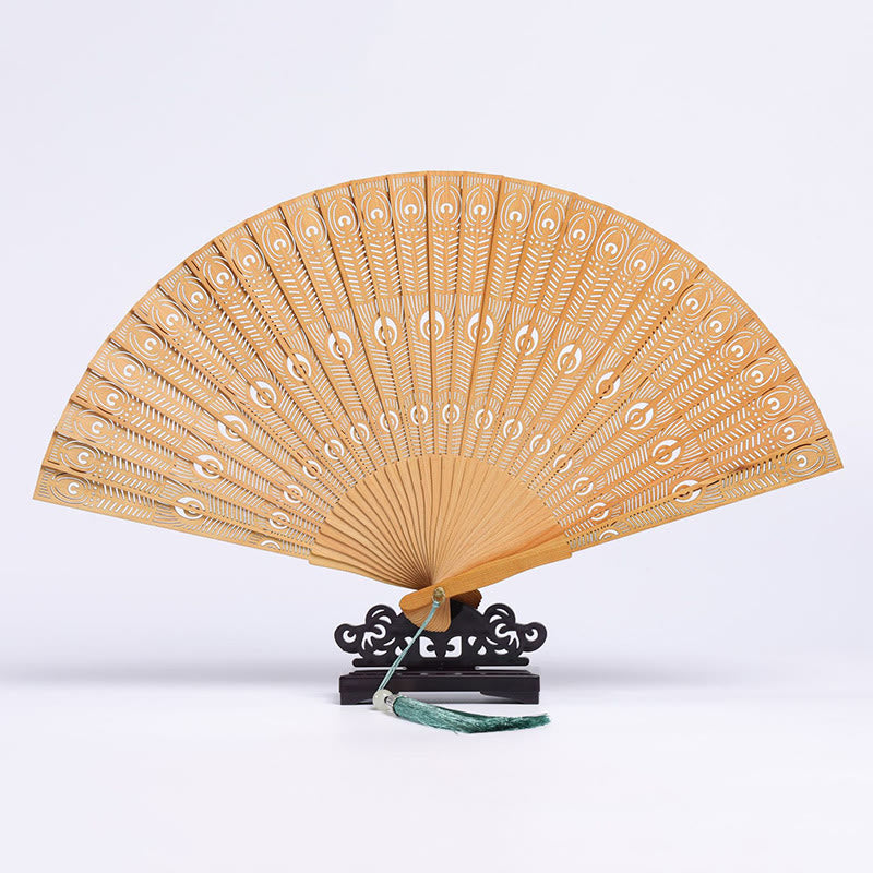 Thuja Sutchuenensis Wood Chinese Folding Fan 23cm Cultural Art