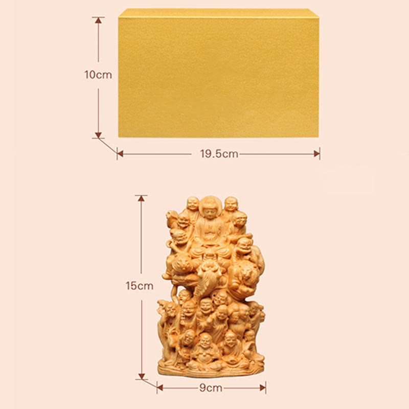 Thuja Sutchuenensis Wood Eighteen Arhats Buddha Statue