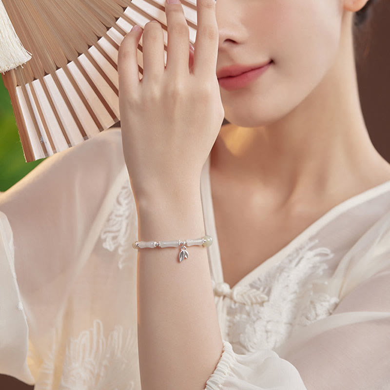 Tianshan Jade Bamboo Luck Bracelet | 14-16cm Womens