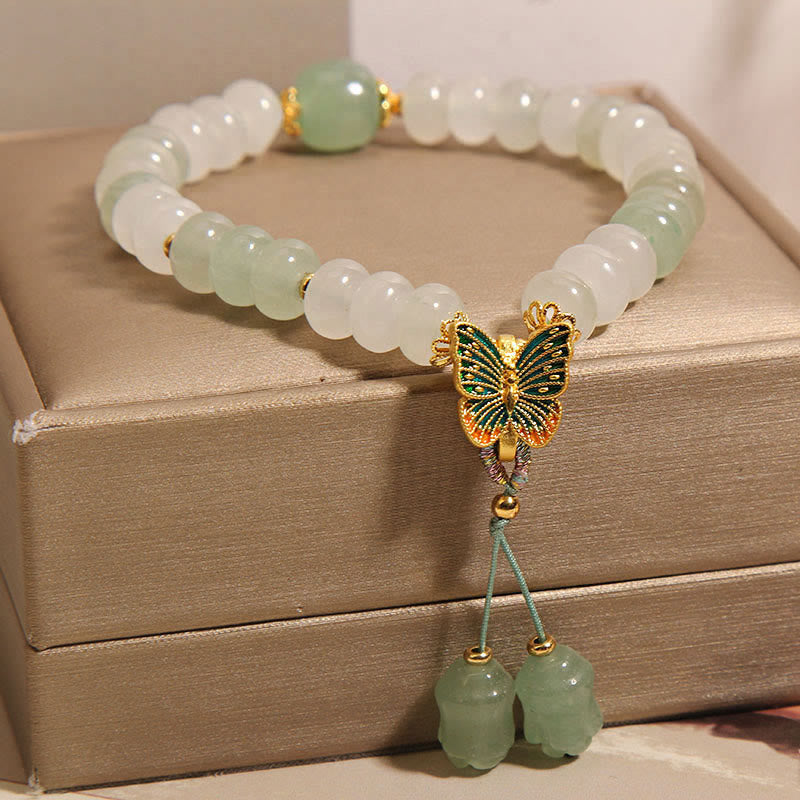Tianshan Jade Butterfly Prosperity Bracelet 14-16cm