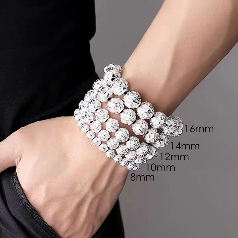 Tibetan Alloy Om Mani Padme Hum Bracelet - Spiritual Mantra Beads