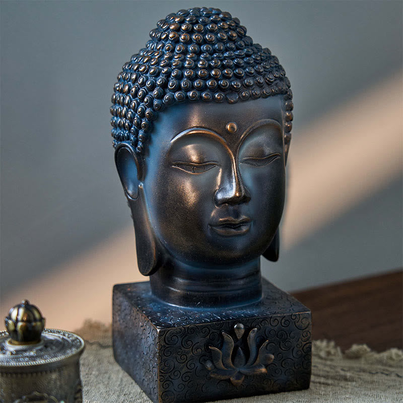 Tibetan Buddha Blessing Meditation Statue 10in Resin