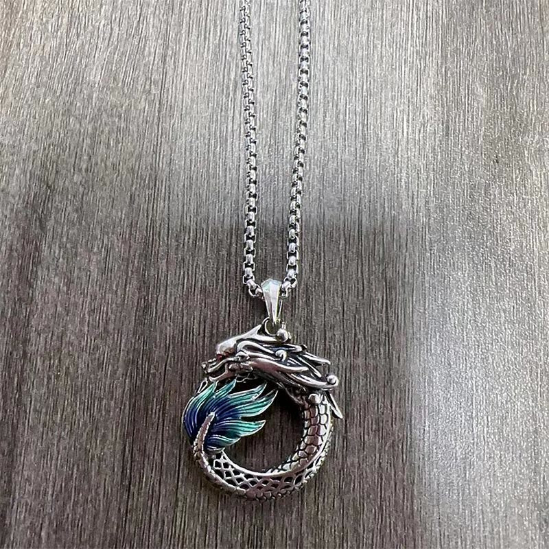 Tibetan Copper Dragon Strength Necklace 60cm Unisex