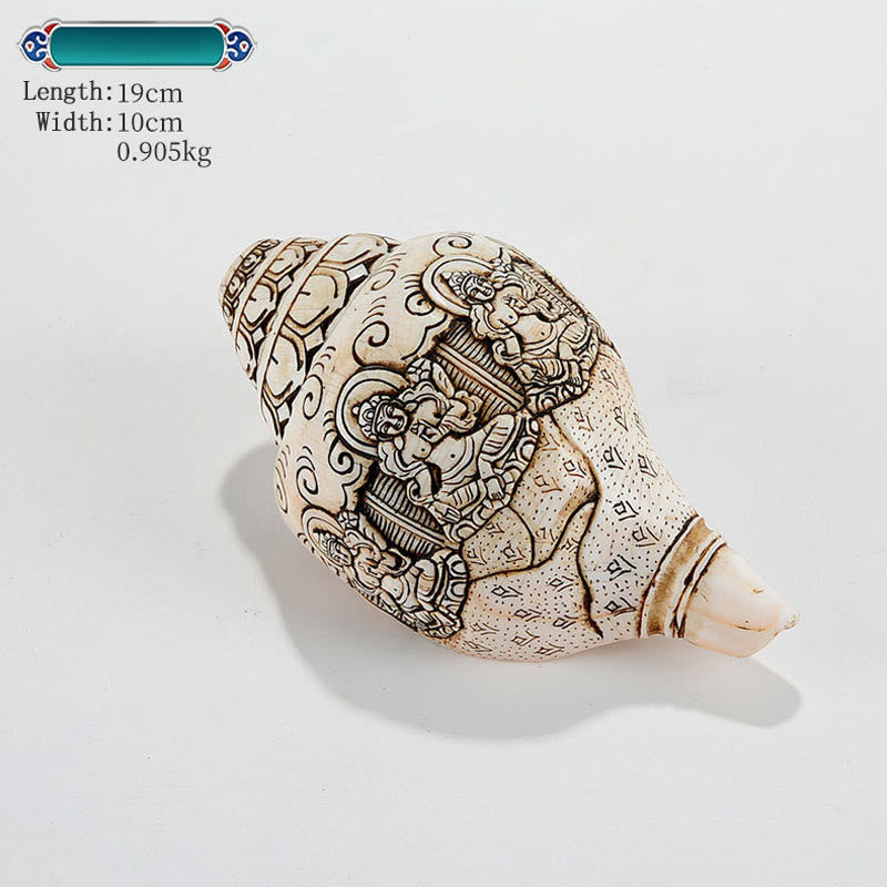 Tibetan Handmade Engraved Shankha Conch Shell Decoration