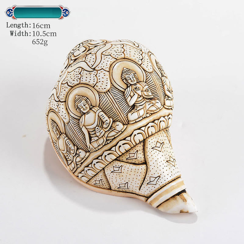 Tibetan Handmade Engraved Shankha Conch Shell Decoration
