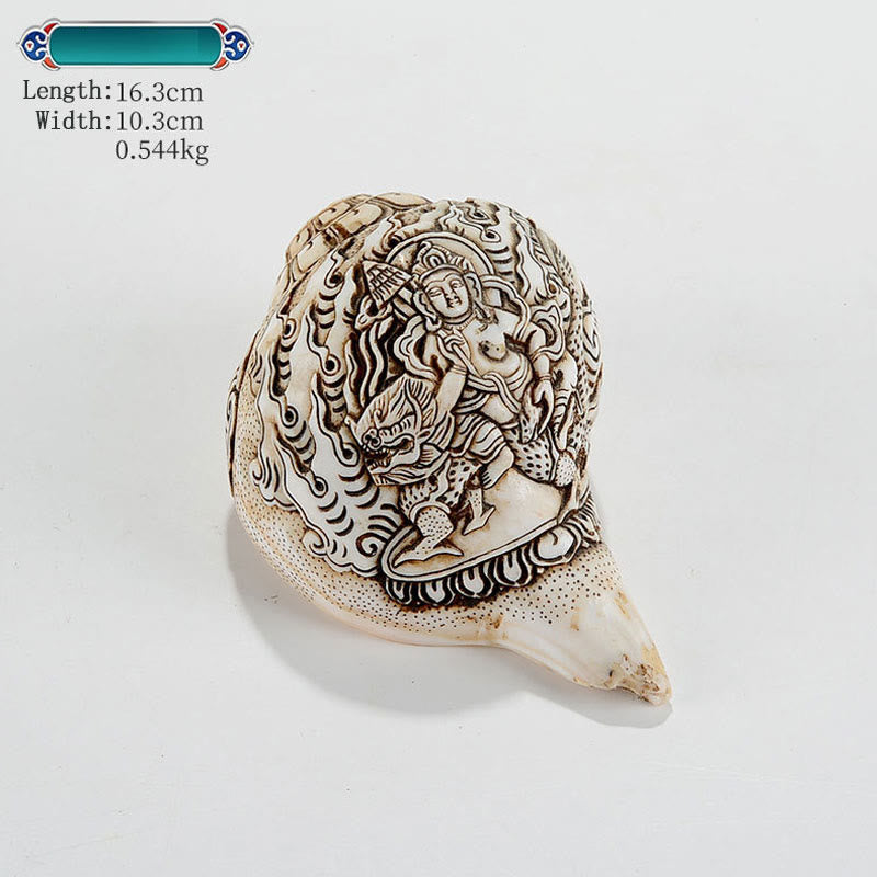 Tibetan Handmade Engraved Shankha Conch Shell Decoration