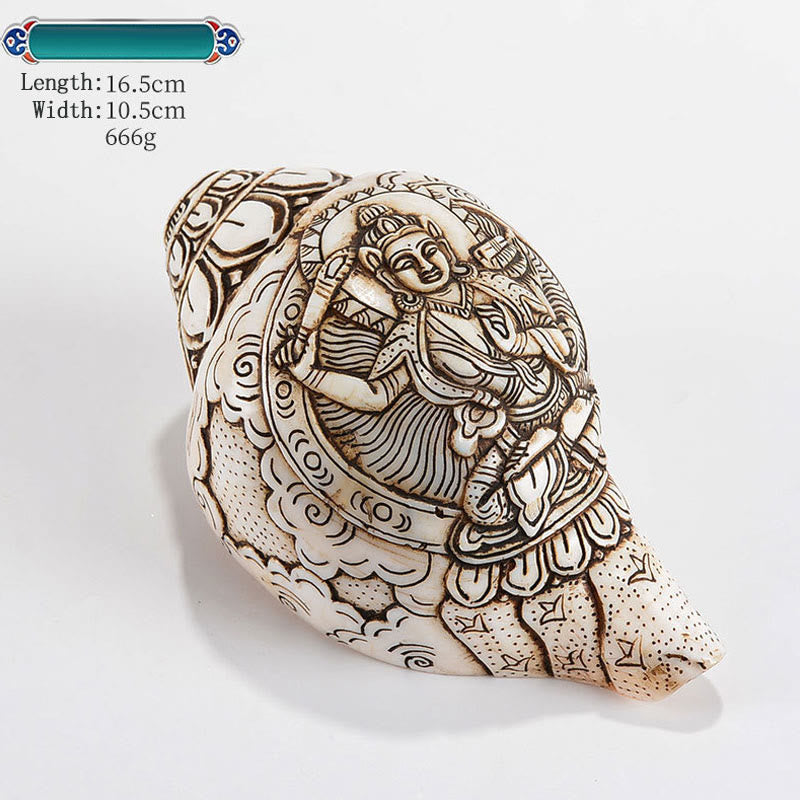 Tibetan Handmade Engraved Shankha Conch Shell Decoration