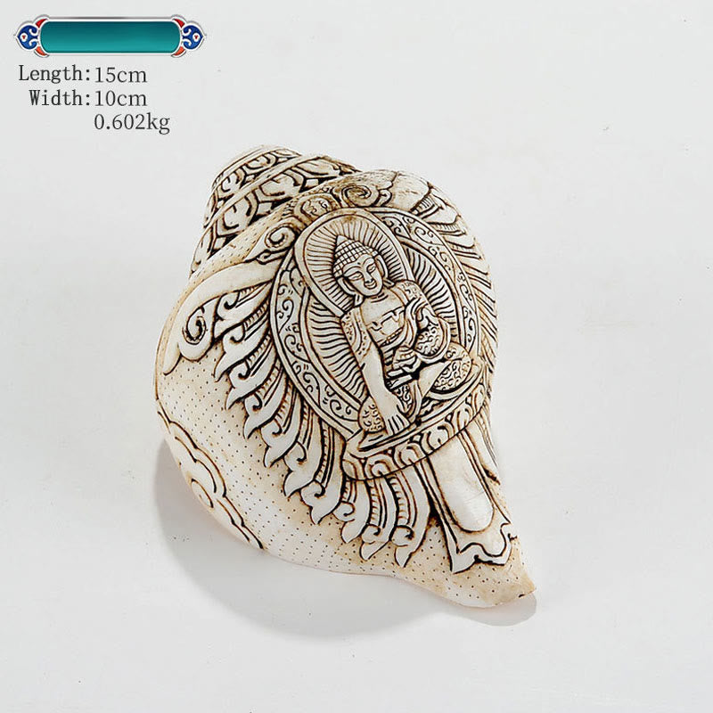 Tibetan Handmade Engraved Shankha Conch Shell Decoration