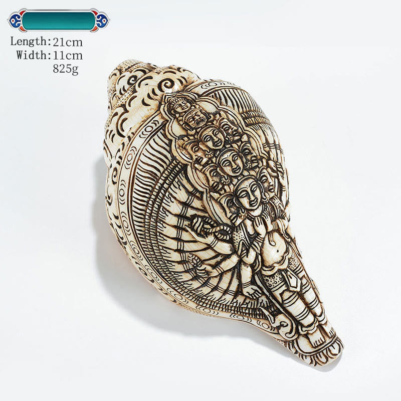 Tibetan Handmade Engraved Shankha Conch Shell Decoration