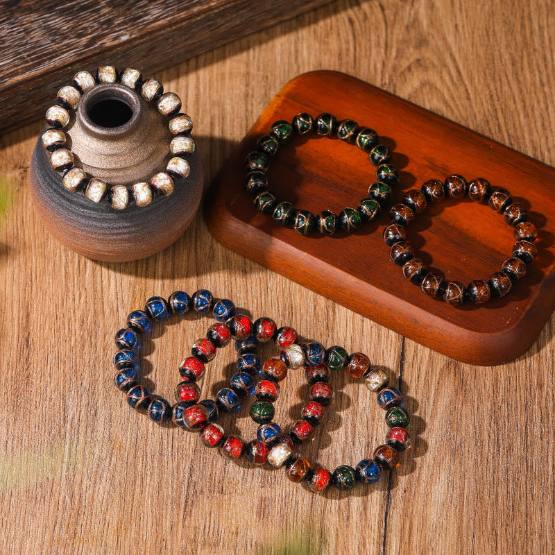 Tibetan Liuli Glass Luck Bracelet 8mm
