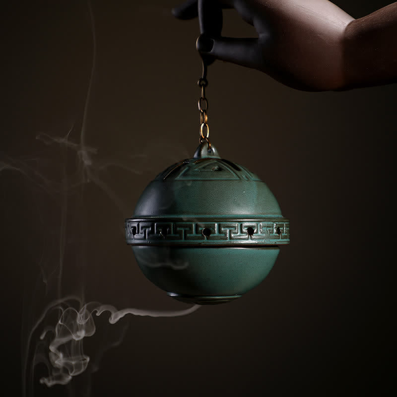 Tibetan Lotus Ceramic Incense Burner