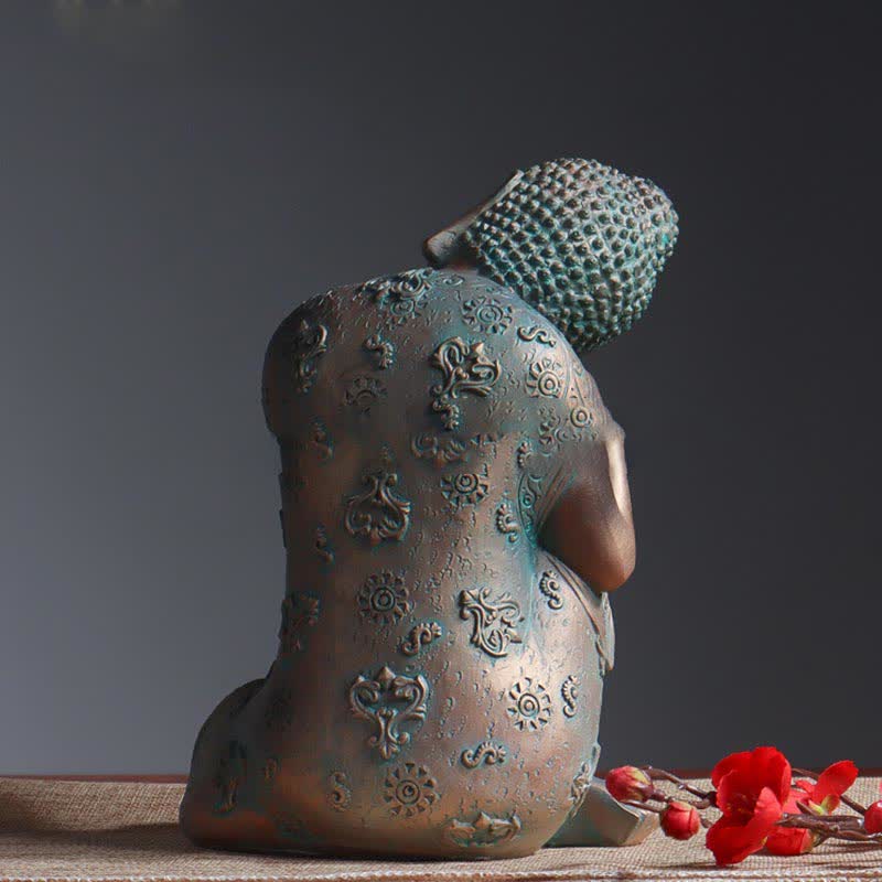 Tibetan Meditating Buddha Serenity Resin Statue