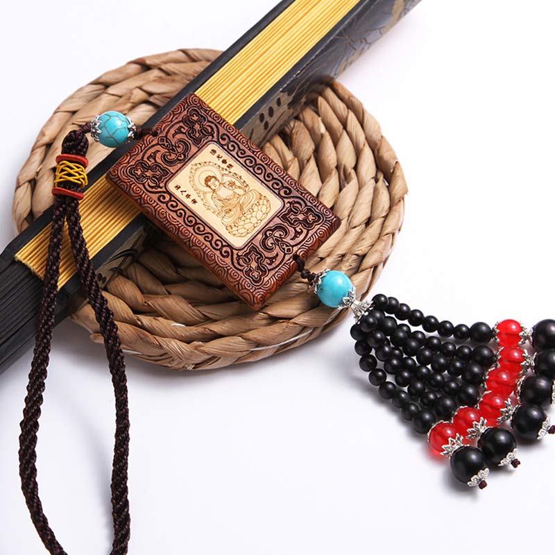 Tibetan Rosewood Boxwood Buddha Calm Compassion Zen Decor