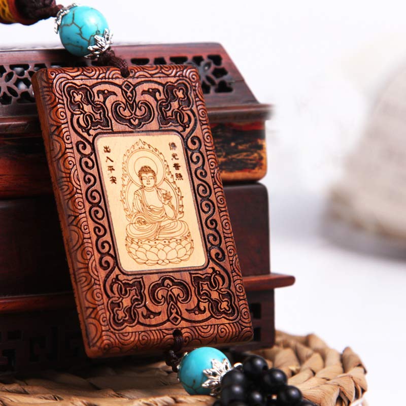 Tibetan Rosewood Boxwood Buddha Calm Compassion Zen Decor