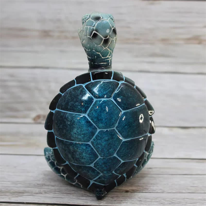 Tibetan Yoga Meditating Turtle Resin Statue for Wisdom