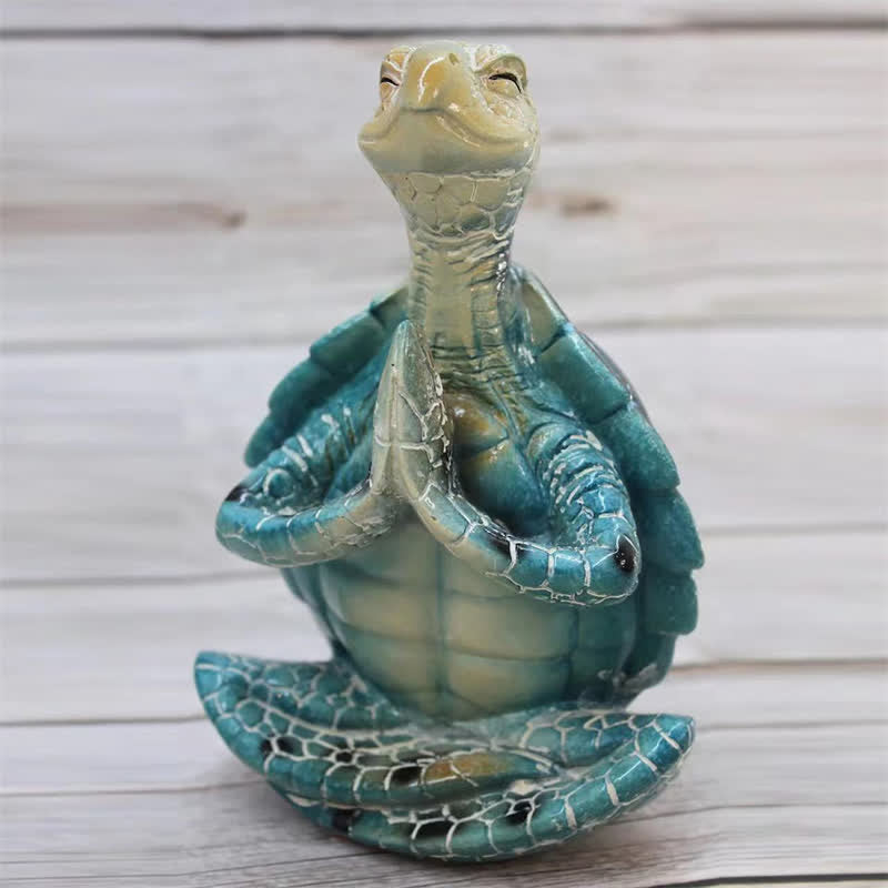 Tibetan Yoga Meditating Turtle Resin Statue for Wisdom