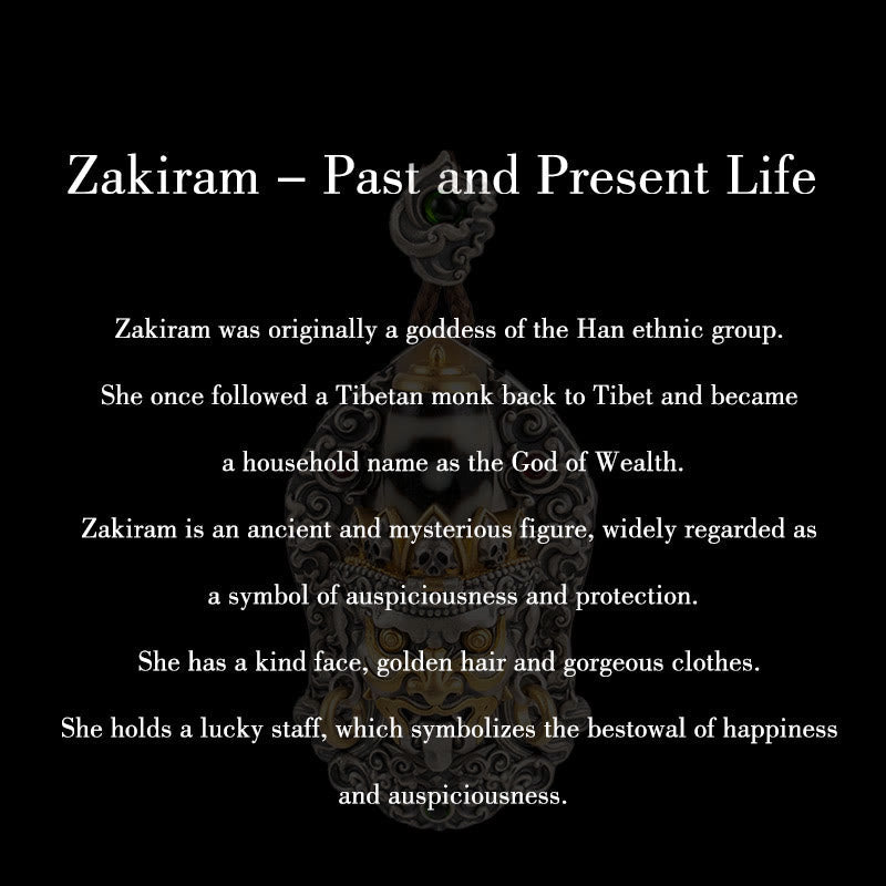 Tibetan Zakiram Dzi Bead Necklace 925 Silver Pendant Protection