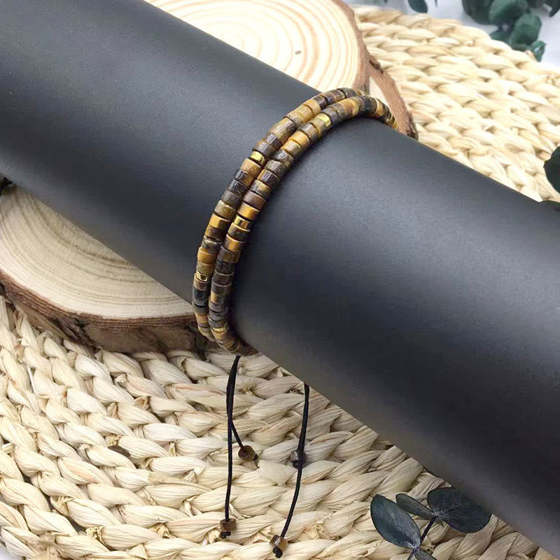 Tiger Eye Courage Bracelet with 4x2mm Spacer Beads Protection