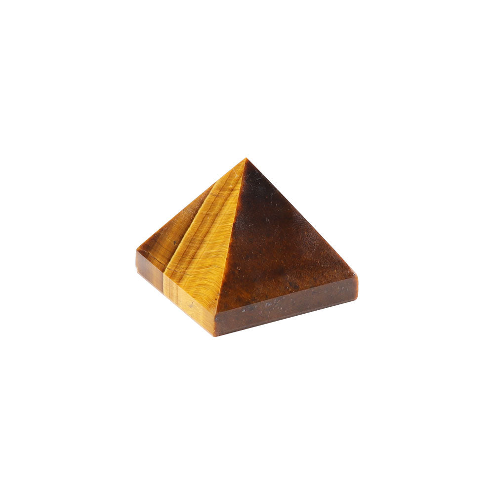 Tiger Eye Crystal Pyramid 1.25" Healing Energy Carving