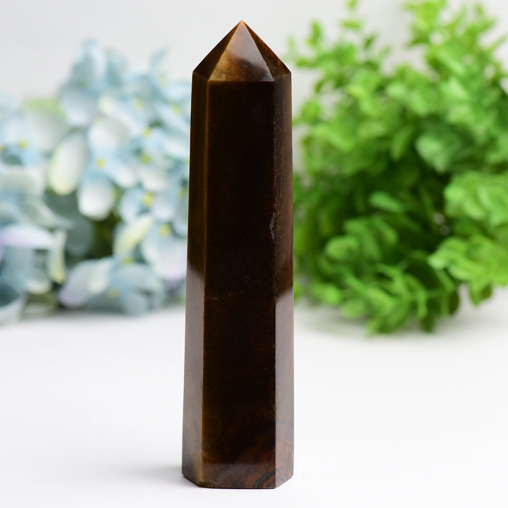 Tiger Eye Crystal Tower 6-8 Inch Healing Display