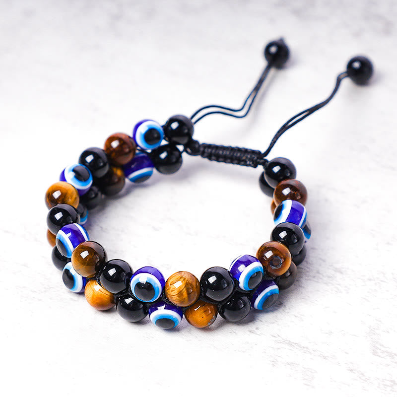 Tiger Eye Evil Eye Protection Bracelet 8mm Beads Classic