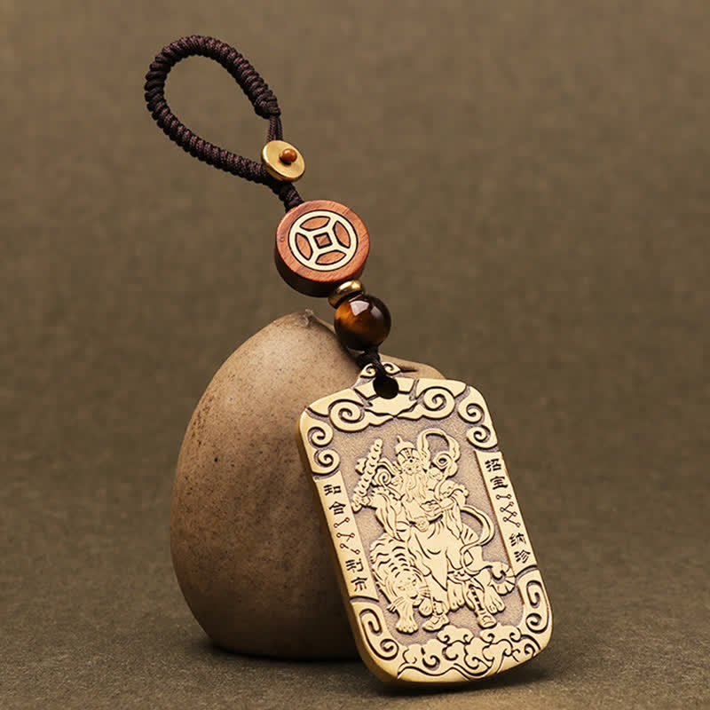 Tiger Eye God of Wealth Necklace | Copper Protection Charm