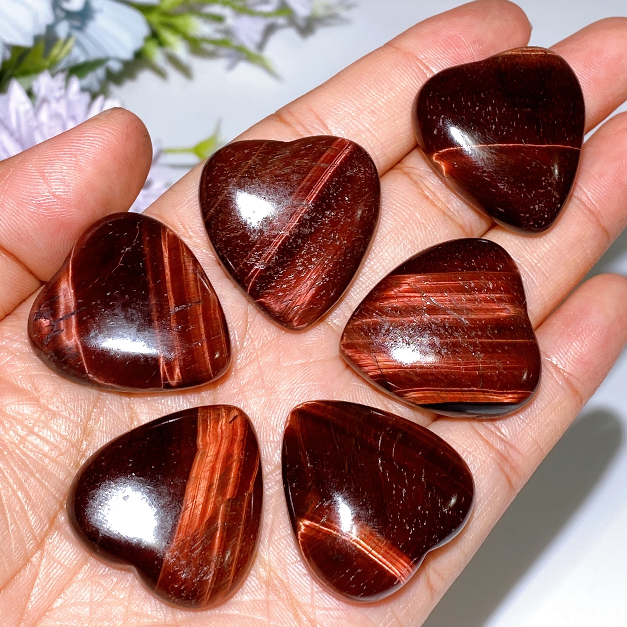 Tiger Eye Heart Cabochon Pendant 30-42mm Healing Crystal