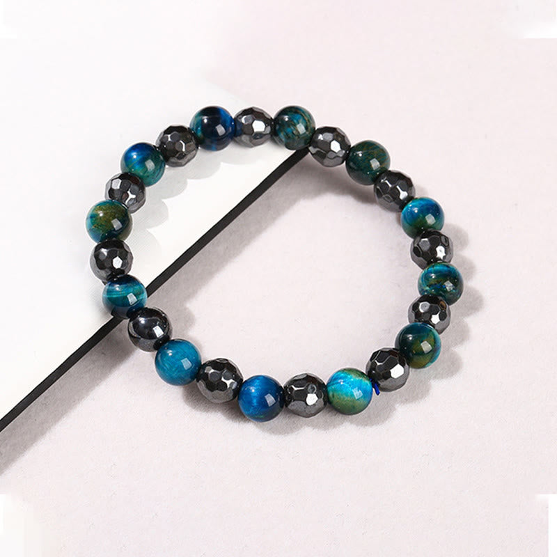 Tiger Eye and Hematite Protection Bracelet Set 8mm