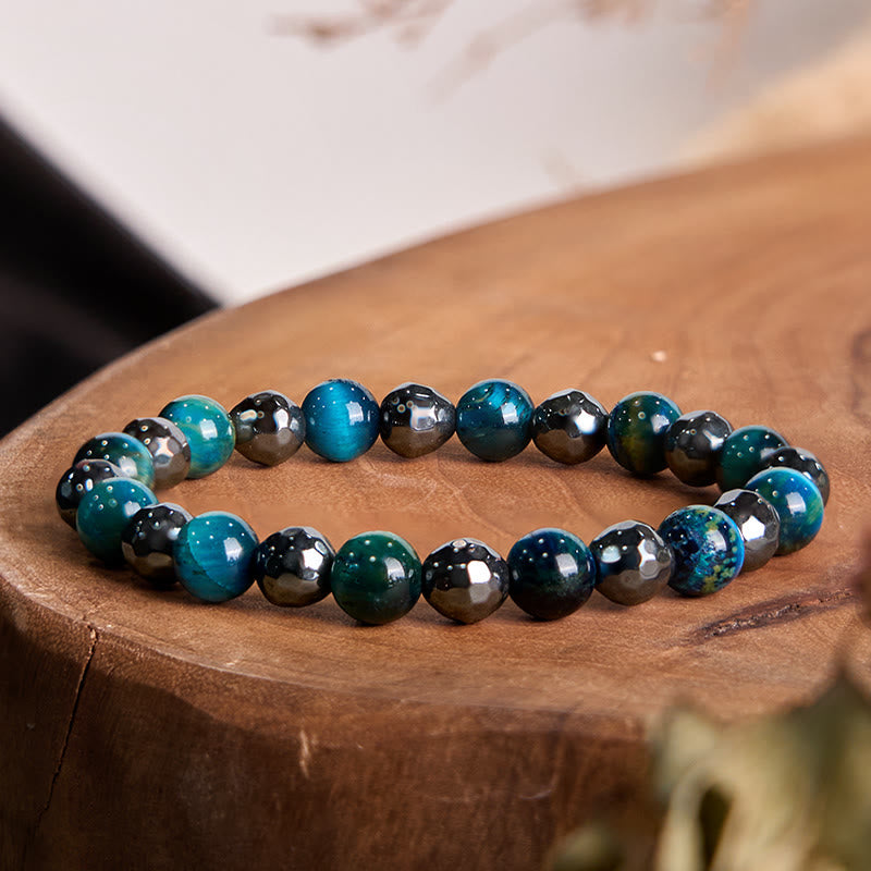Tiger Eye and Hematite Protection Bracelet Set 8mm