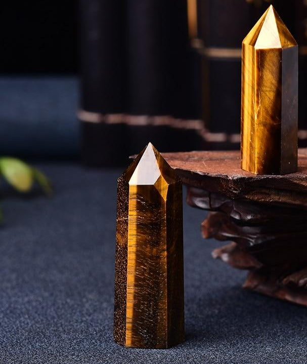 Tiger's Eye Crystal Tower for Empowerment and Protection