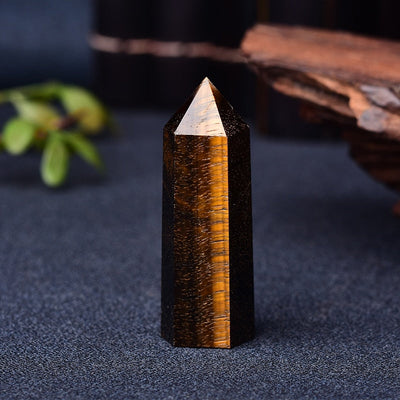 Tiger's Eye Crystal Tower for Empowerment and Protection
