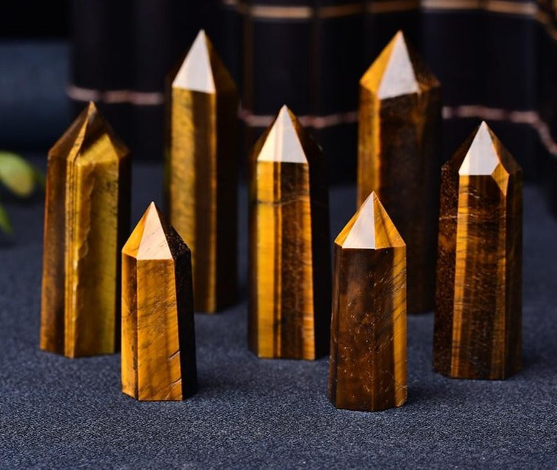 Tiger's Eye Crystal Tower for Empowerment and Protection