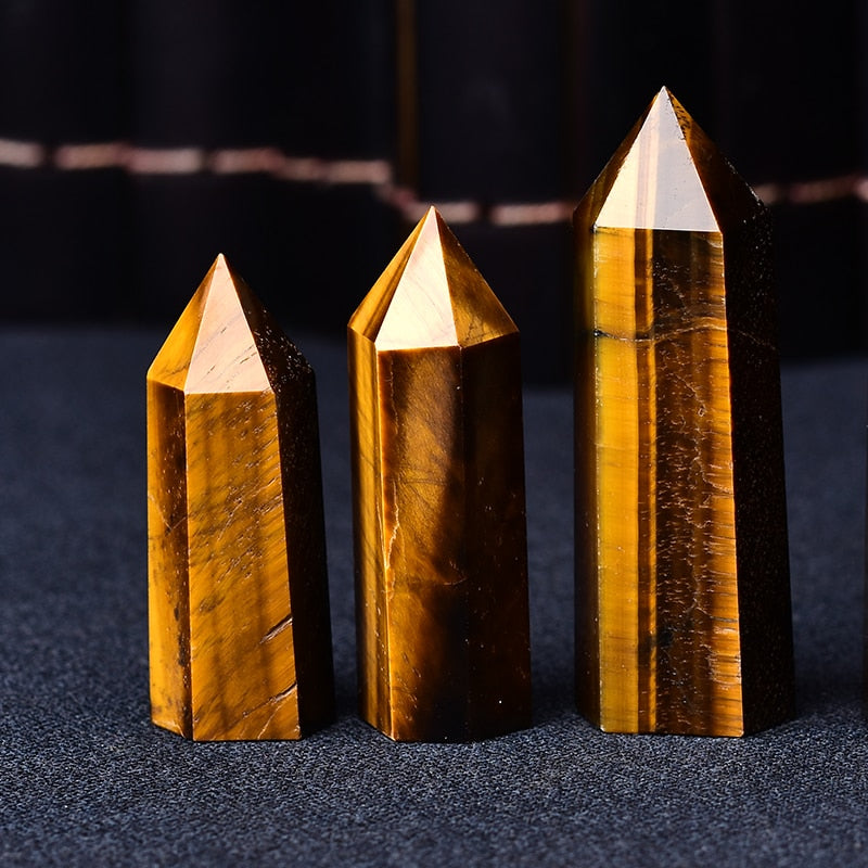 Tiger's Eye Crystal Tower for Empowerment and Protection