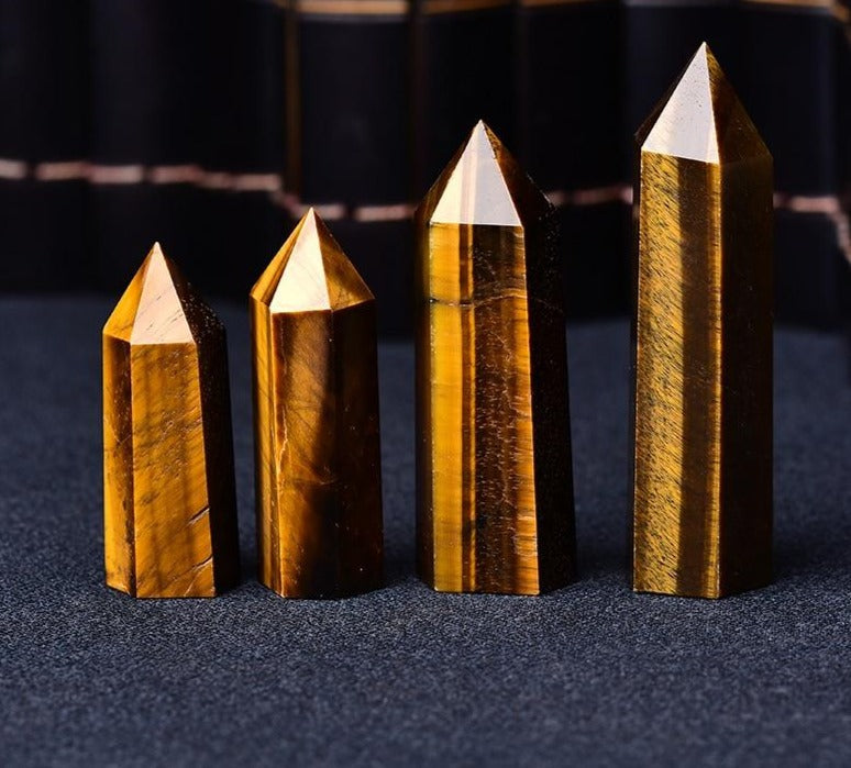 Tiger's Eye Crystal Tower for Empowerment and Protection