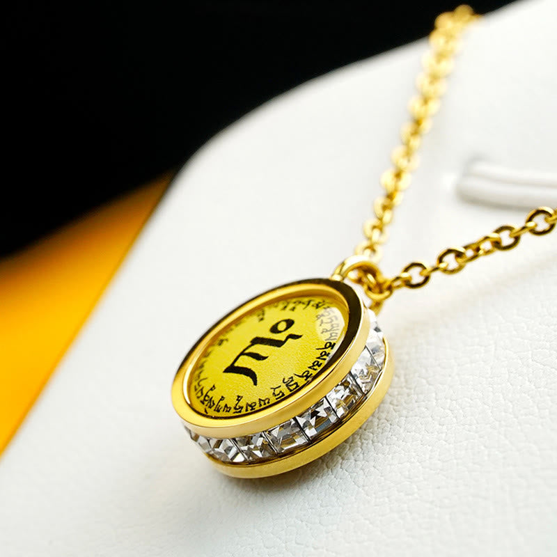 Titanium Steel Buddha Necklace | Green Tara & God Of Wealth Symbol