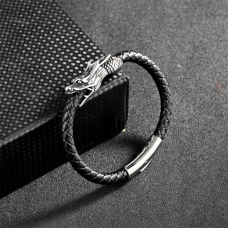 Titanium Steel Dragon Bracelet 19cm Luck & Protection