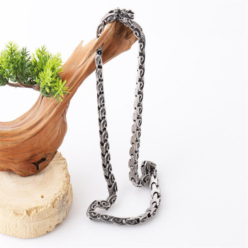 Titanium Steel Dragon Protection Necklace Pendant Bracelet