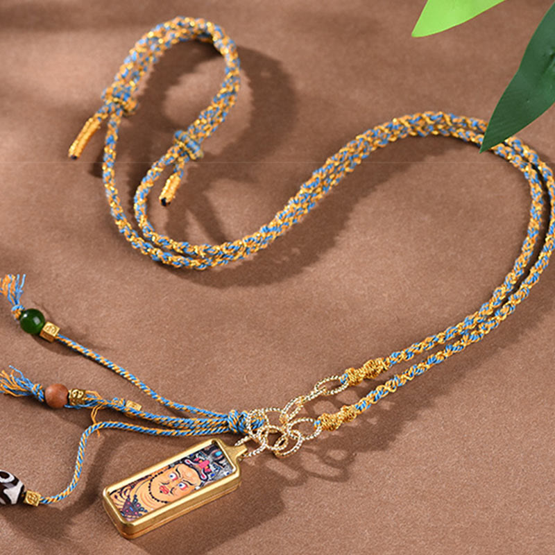 Titanium Steel Necklace with Five Gods of Wealth Pendant