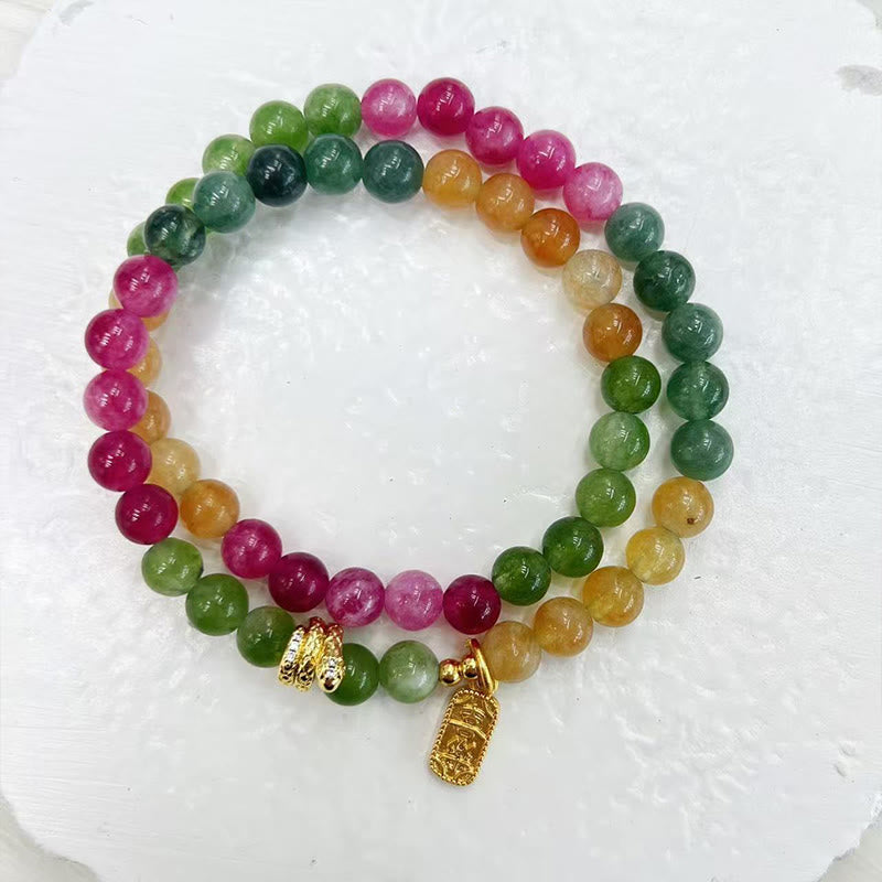 Tourmaline Gold Plated Year of the Snake Double Wrap Bracelet