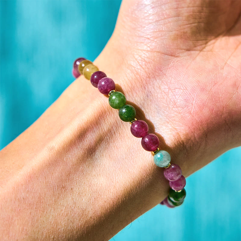 Tourmaline Lucky Cat Positive Bracelet 14-16cm Unisex