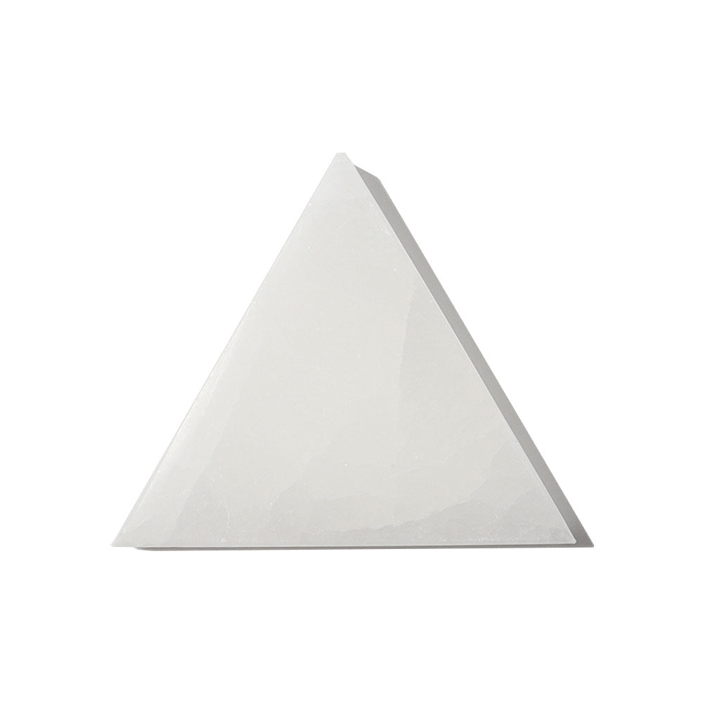 Triangle Selenite Crystal Charging Plate 2.75in for Energy Cleansing