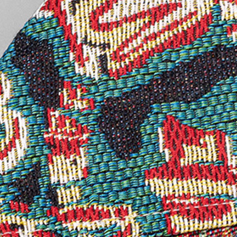 Triangular Cotton Shoulder Bag with Flowers & Butterfly Print